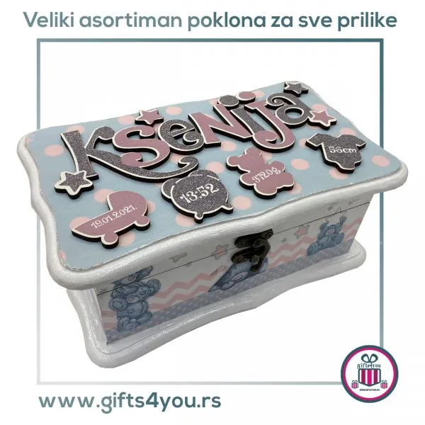 Dečija drvena kutija - Teddy bear