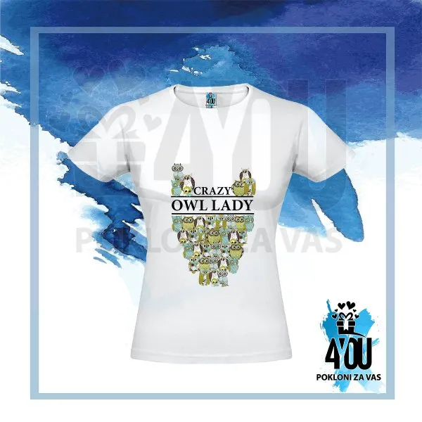 Crazy owl lady majica