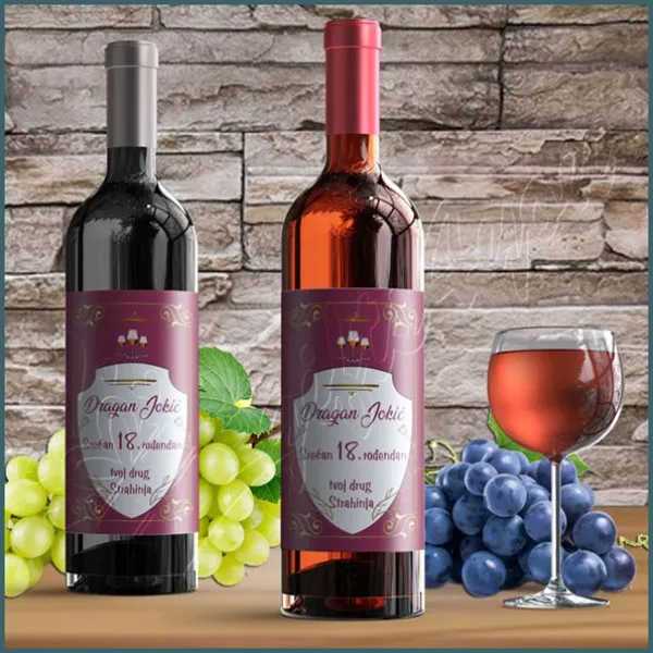 Srećan rođendan nalepnica za vino