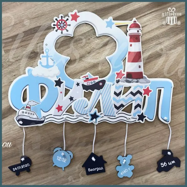 Svetlo plavi mornar ram