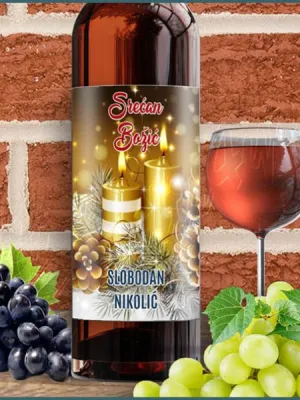 Srećan božić nalepnica za vino