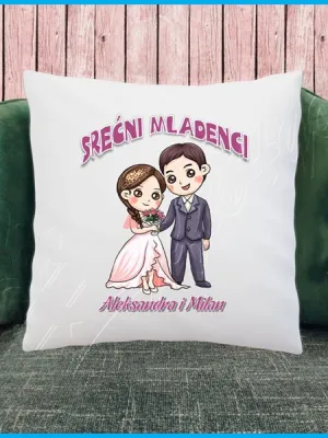 Srećni mladenci jastuk