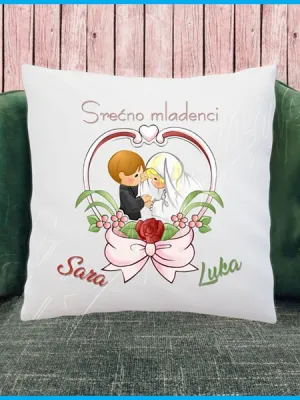 Srećni mladenci jastuk