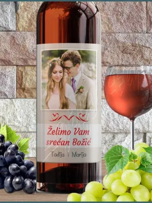 Srećan božić nalepnica za vino