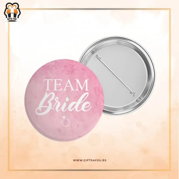 Proizvod Bedž - Team bride svetlo roze Slika