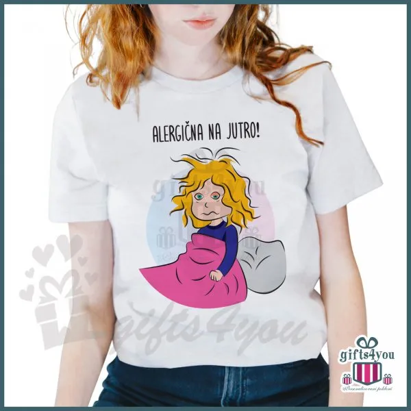 Proizvod Alergicna na jutro majica Slika