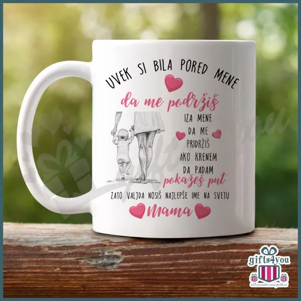 Proizvod Uvek si bila pored mene da me podržiš mama poklon šolja Slika