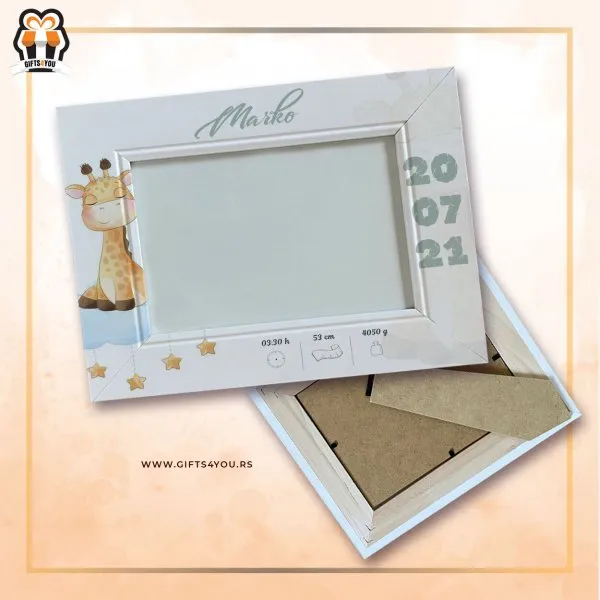 Proizvod Drveni ram - personalizovan sa imenom bebe Slika