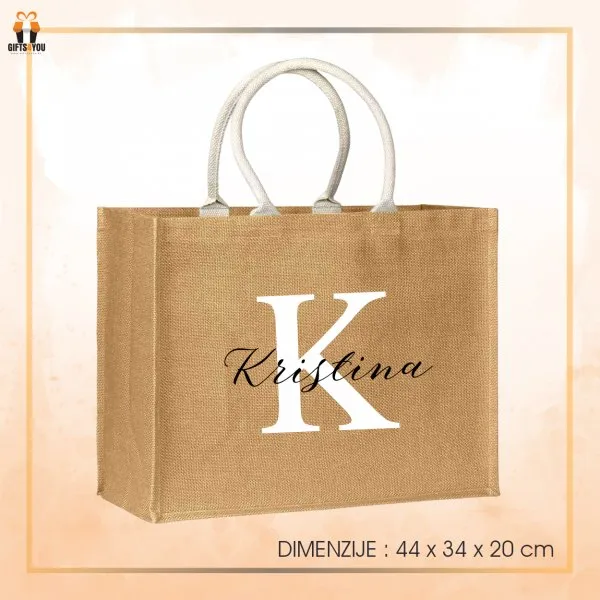 Proizvod Plažna torba - sa imenom belo crno Slika