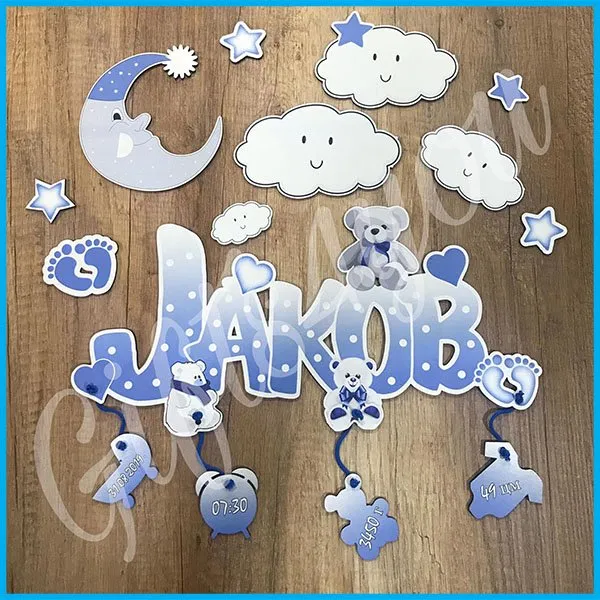 Proizvod Beli mesec i oblačići dečiji ram Slika