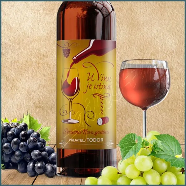 Proizvod Srećna nova godina nalepnica za vino Slika