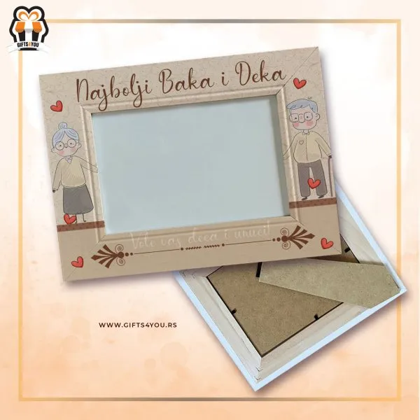 Proizvod Drveni ram - za najbolju baku i deku Slika