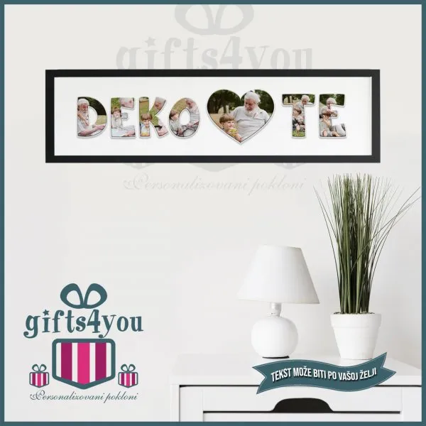 Proizvod Deko volim te ram sa slikama Slika